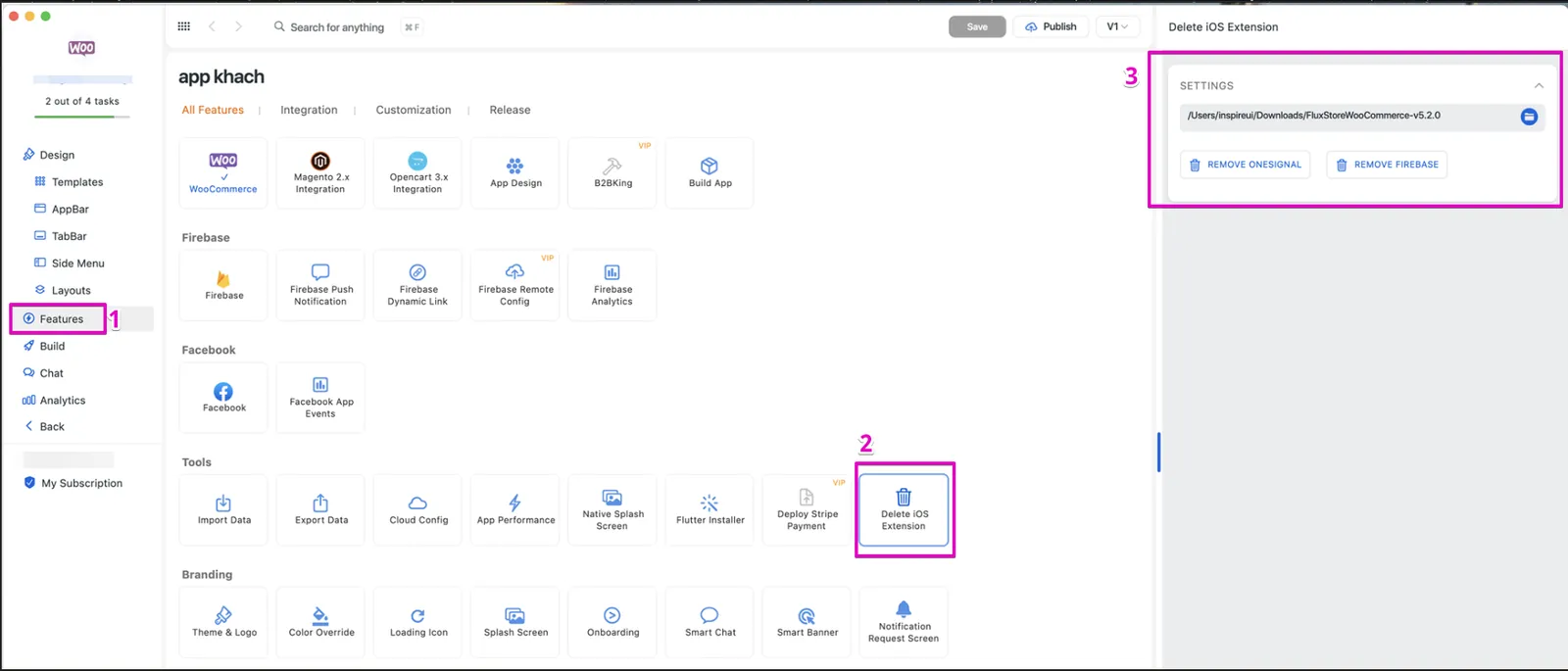 Delete iOS Extension