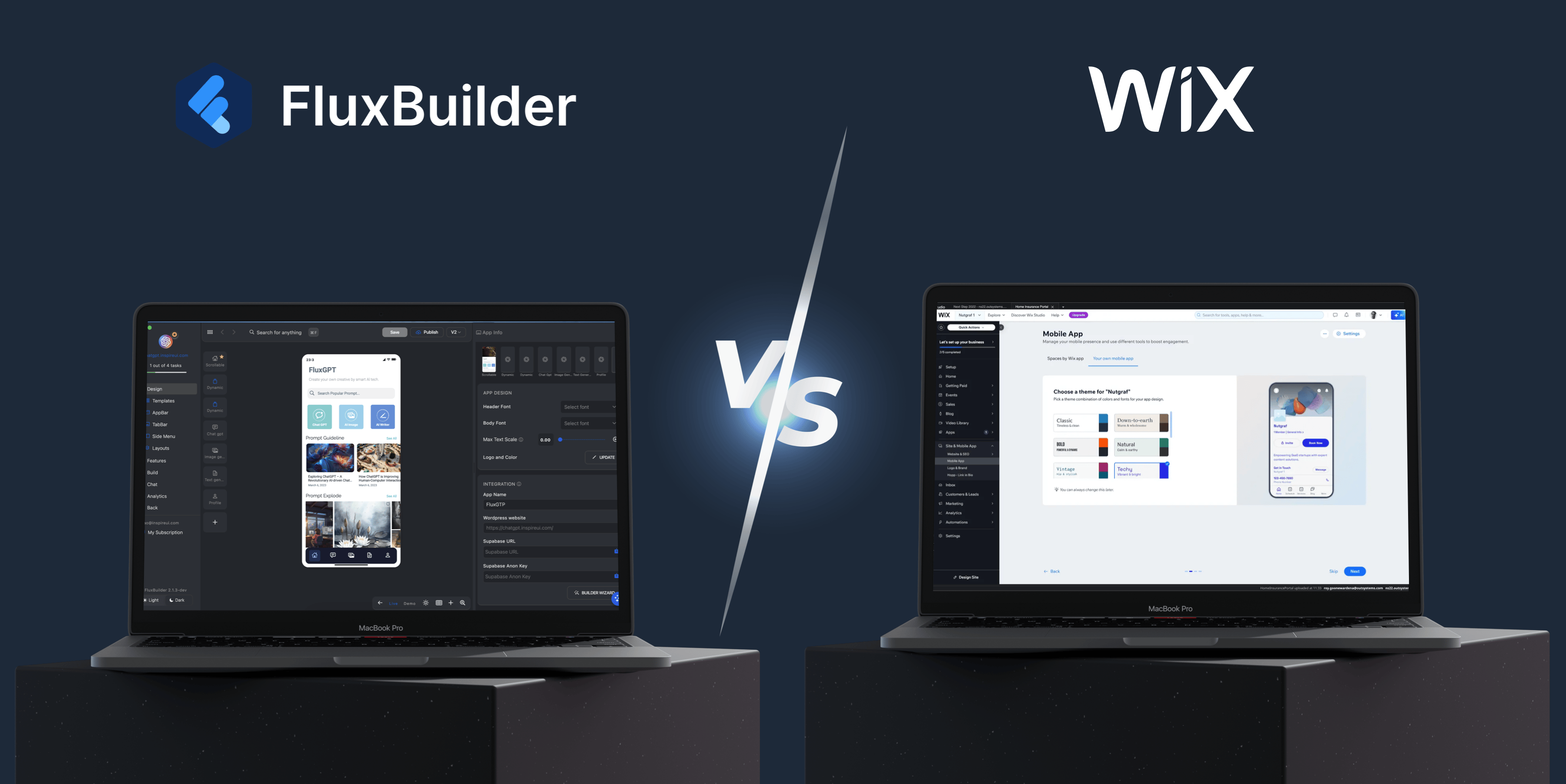 FluxBuilder vs Wix App Builder