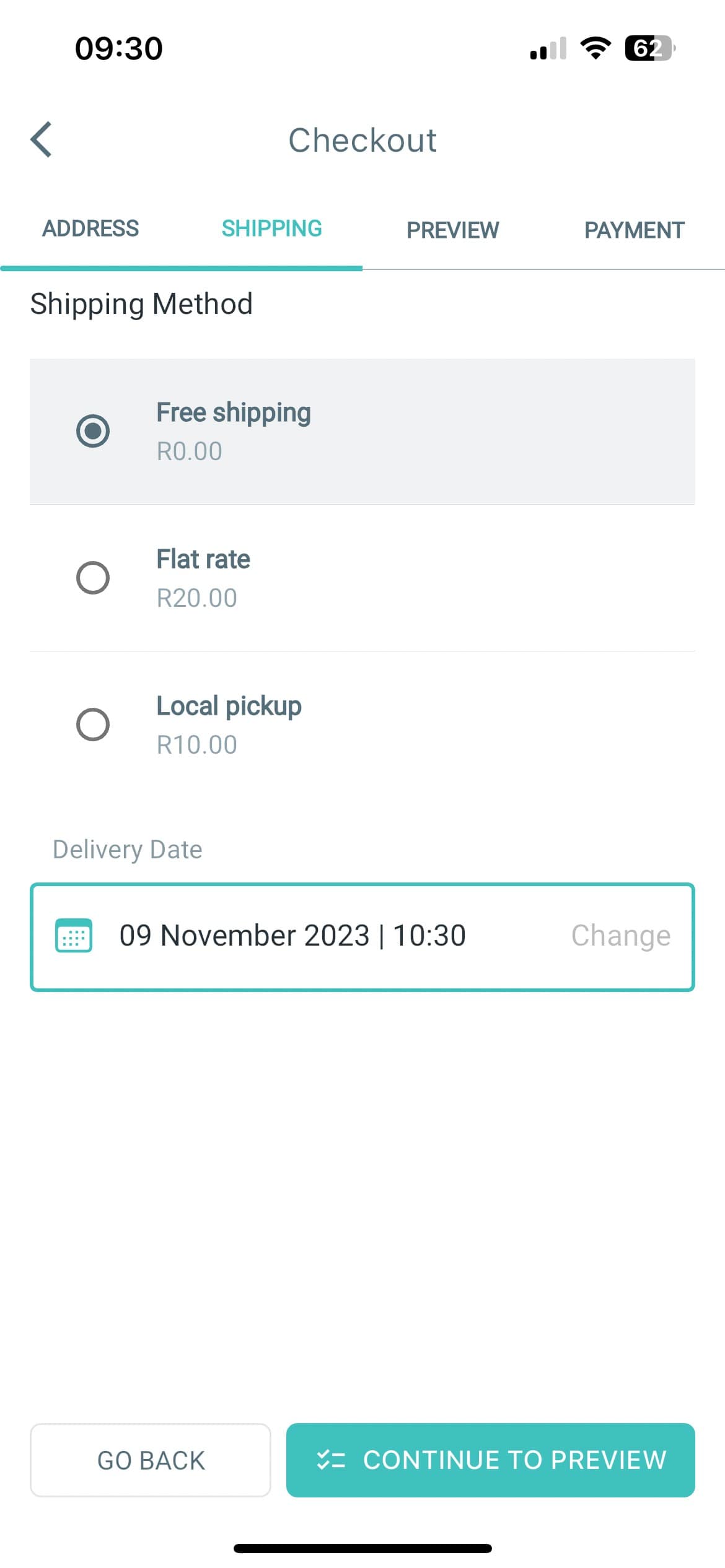Delivery Date Picker - Feature Screenshot