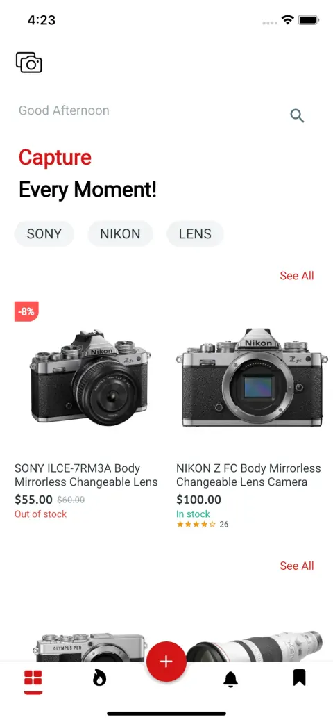 Camera Pro mobile app template created with FluxBuilder