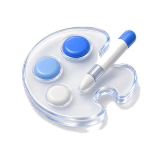 Shape the layout clay 3D liquid-glass icon